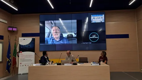 Online intervention during the SKILLS Crossborder Permanent Table (CBPT) meeting at Fiera del Levante in Bari, Italy. 4 October 2024