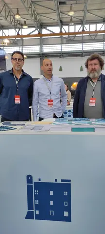 Valter Kožul, Nenad Antolović and Nikša Glavić from the University of Dubrovnik at the EXCHANGE exhibition stand.