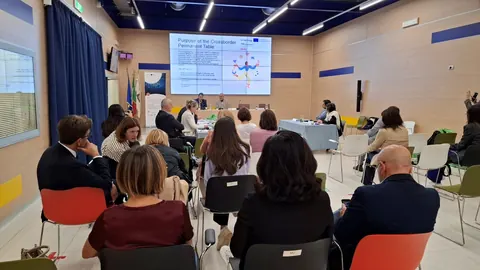 Participants of the SKILLS Crossborder Permanent Table (CBPT) meeting at Fiera del Levante in Bari, Italy. 4 October 2024