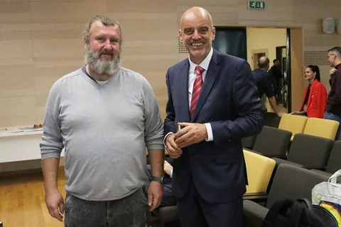 Nikša Glavić and Radoje Laušević during the EXCHANGE closing event at the University of Dubrovnik.