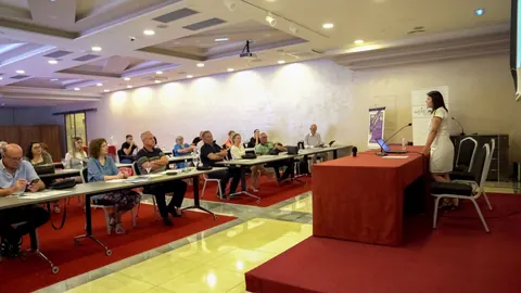 The seminar room at Hotel Mostar during the EXCHANGE event dedicated to the biodiversity of River Neretva.