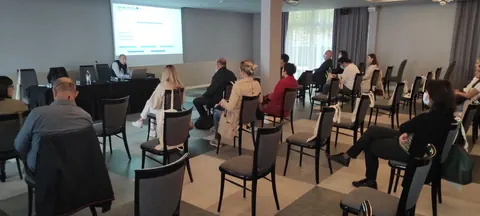 The meeting room during the EXCHANGE training workshop “Adriatic Sea Biodiversity”, Hotel Lero, Dubrovnik, 21 October 2021.